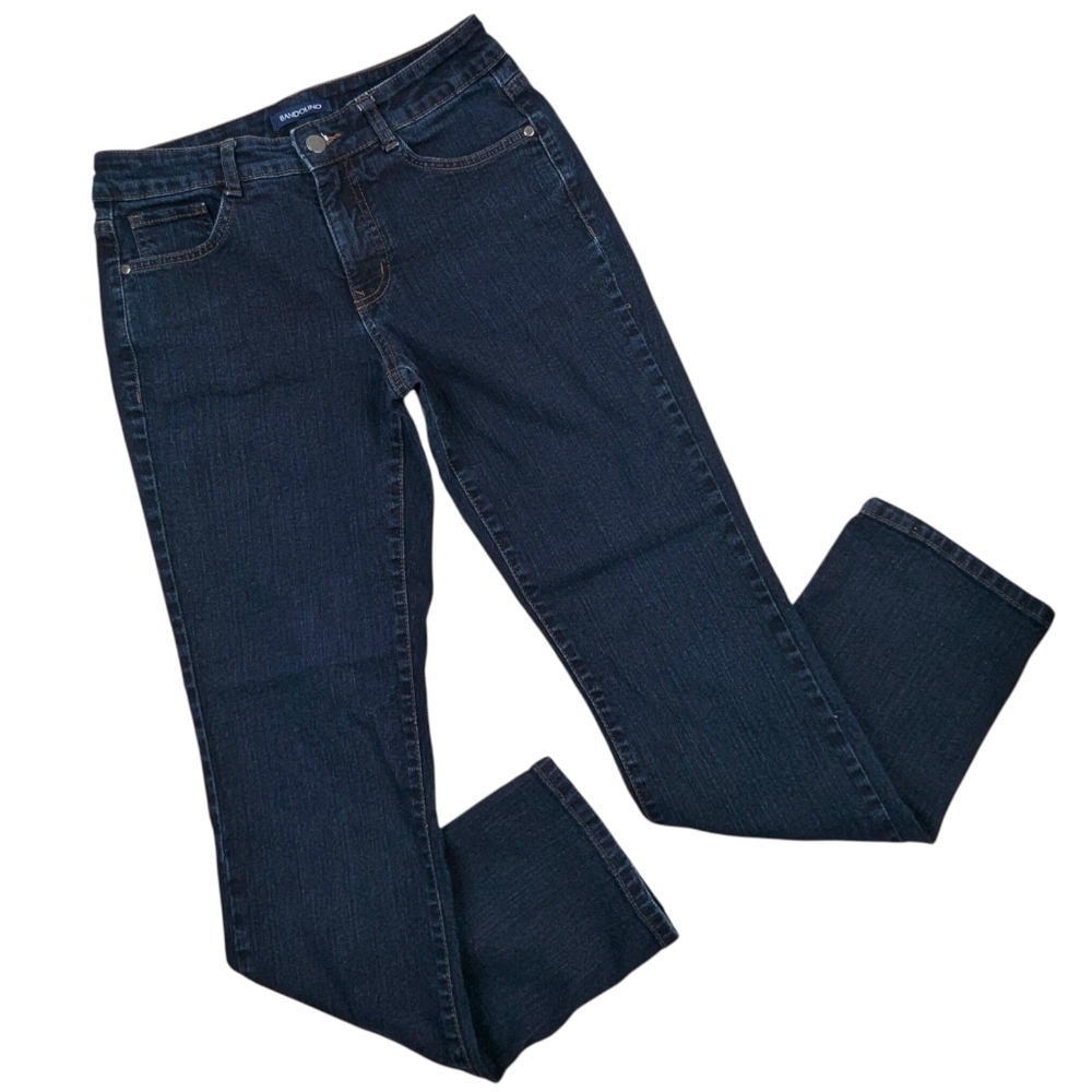 Bandolino Jeans Women's Size 6 Blue Dark Wash Denim Carolina Straight Leg Pants